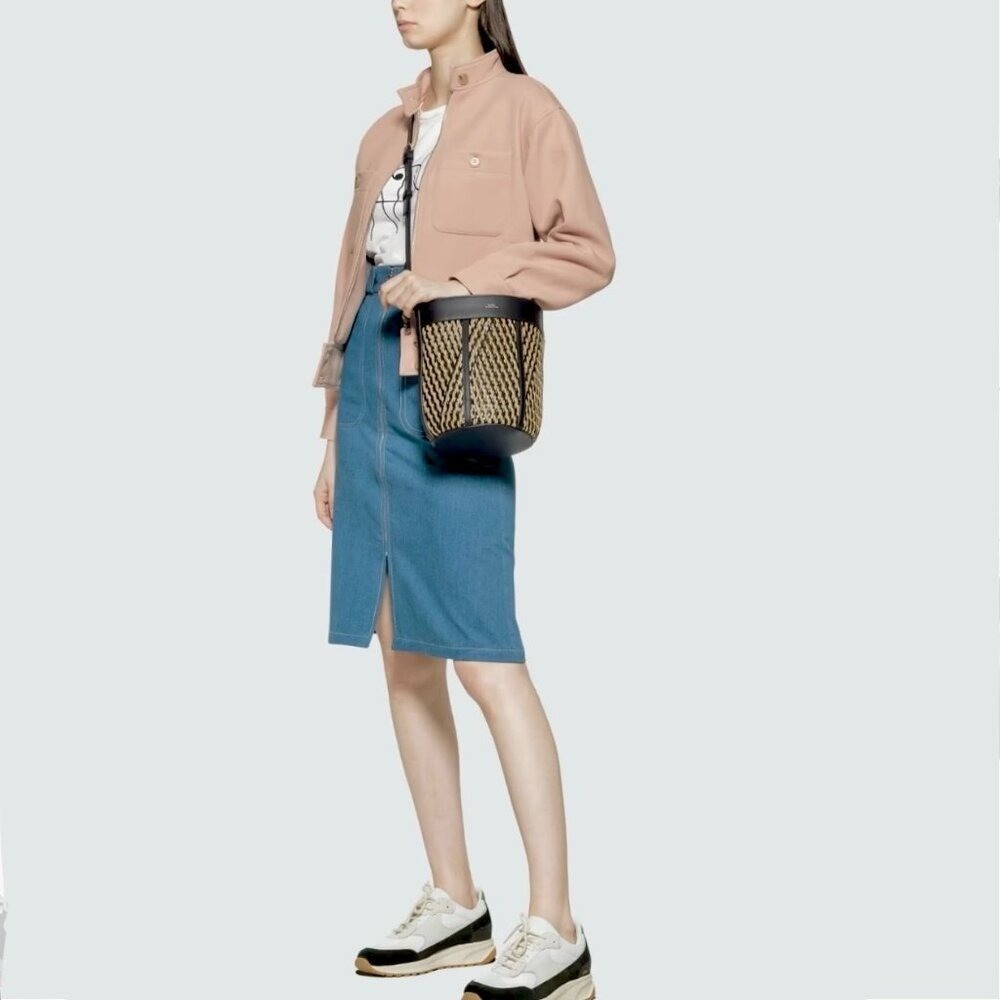 Sz 4/6 (38EU)‎ A.P.C. Edita Powder Pink Cotton Weave Bomber Jacket